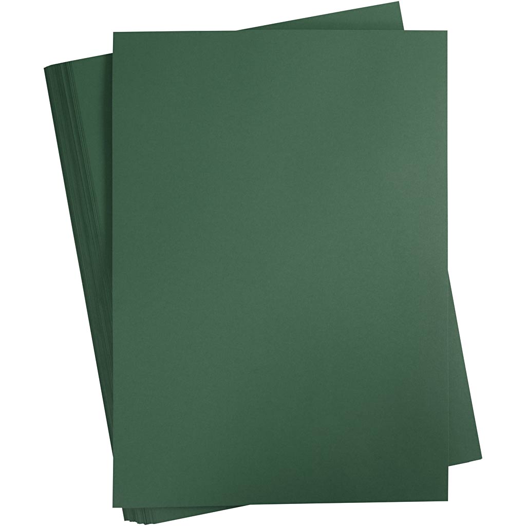 Gekleurd karton, a2, vel 420x594 mm, 180 gr, donkergroen, 100 vel 1 doos