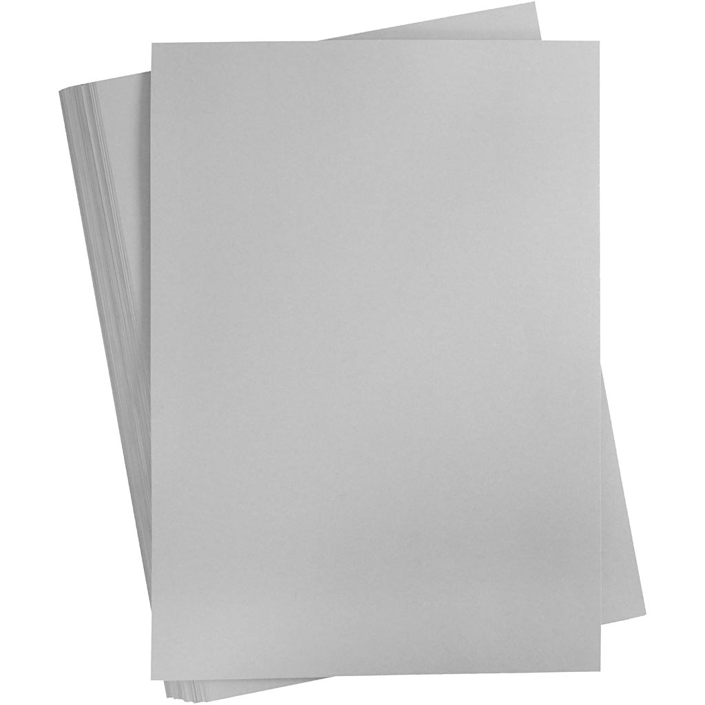 Gekleurd karton, a2, vel 420x594 mm, 180 gr, grijs, 100 vel 1 doos