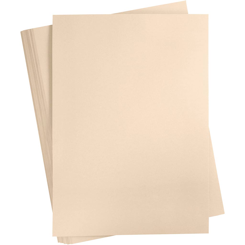 Gekleurd karton, a2, vel 420x594 mm, 180 gr, beige, 100 vel 1 doos