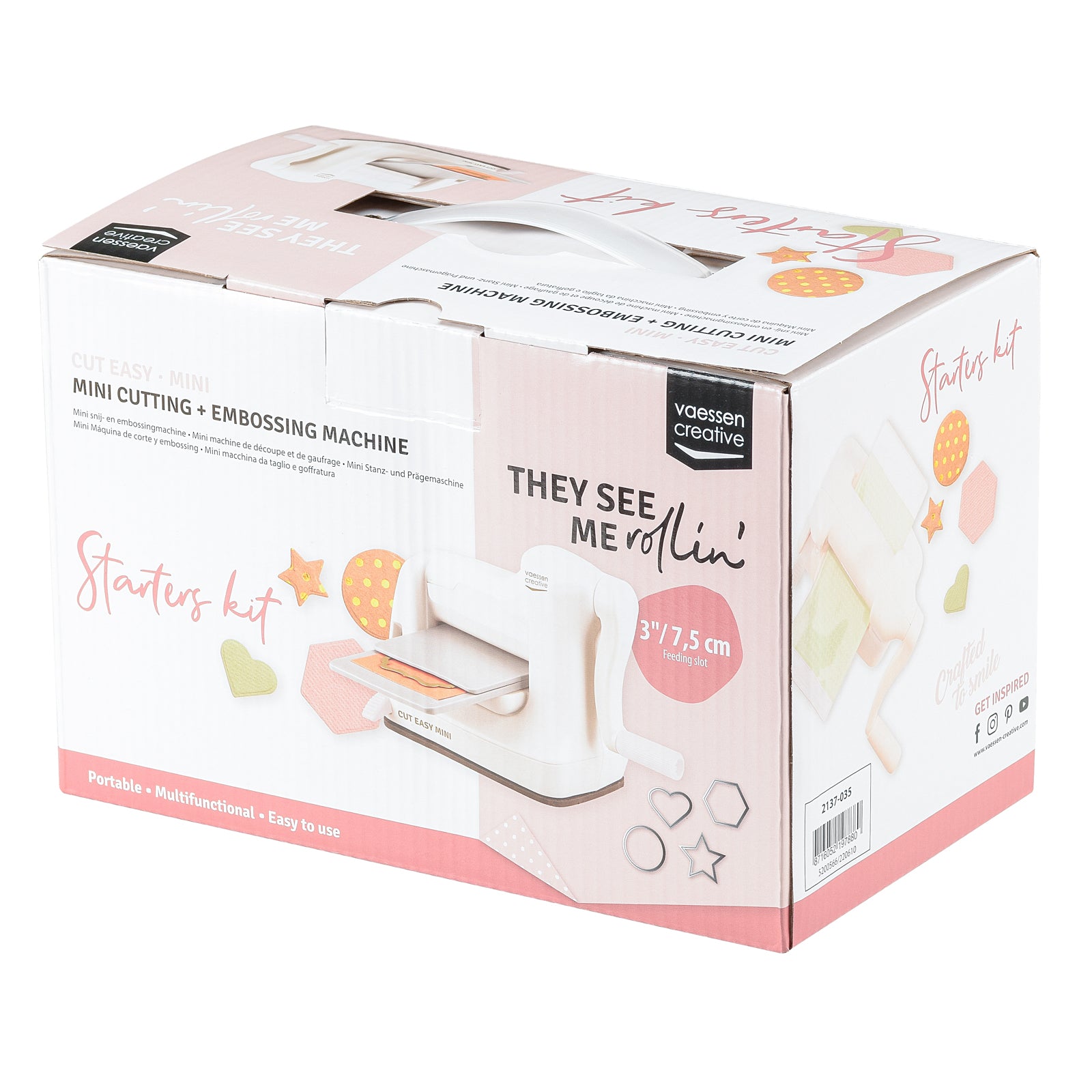Vaessen creative • cut easy mini snij- en embossingmachine ivoor