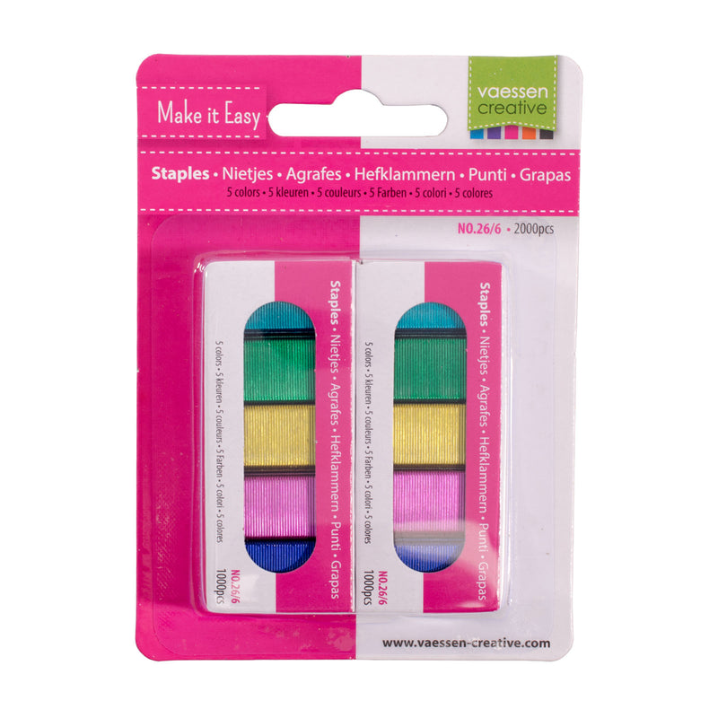 Vaessen creative • nietjes 5 kleuren 2000stuks