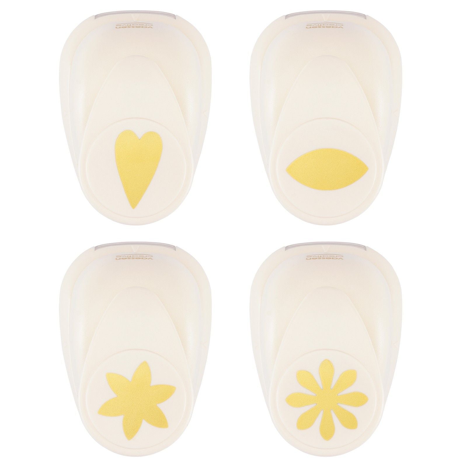 Vaessen creative • figuurpons set hart bloemblaadje bloemen 4st.