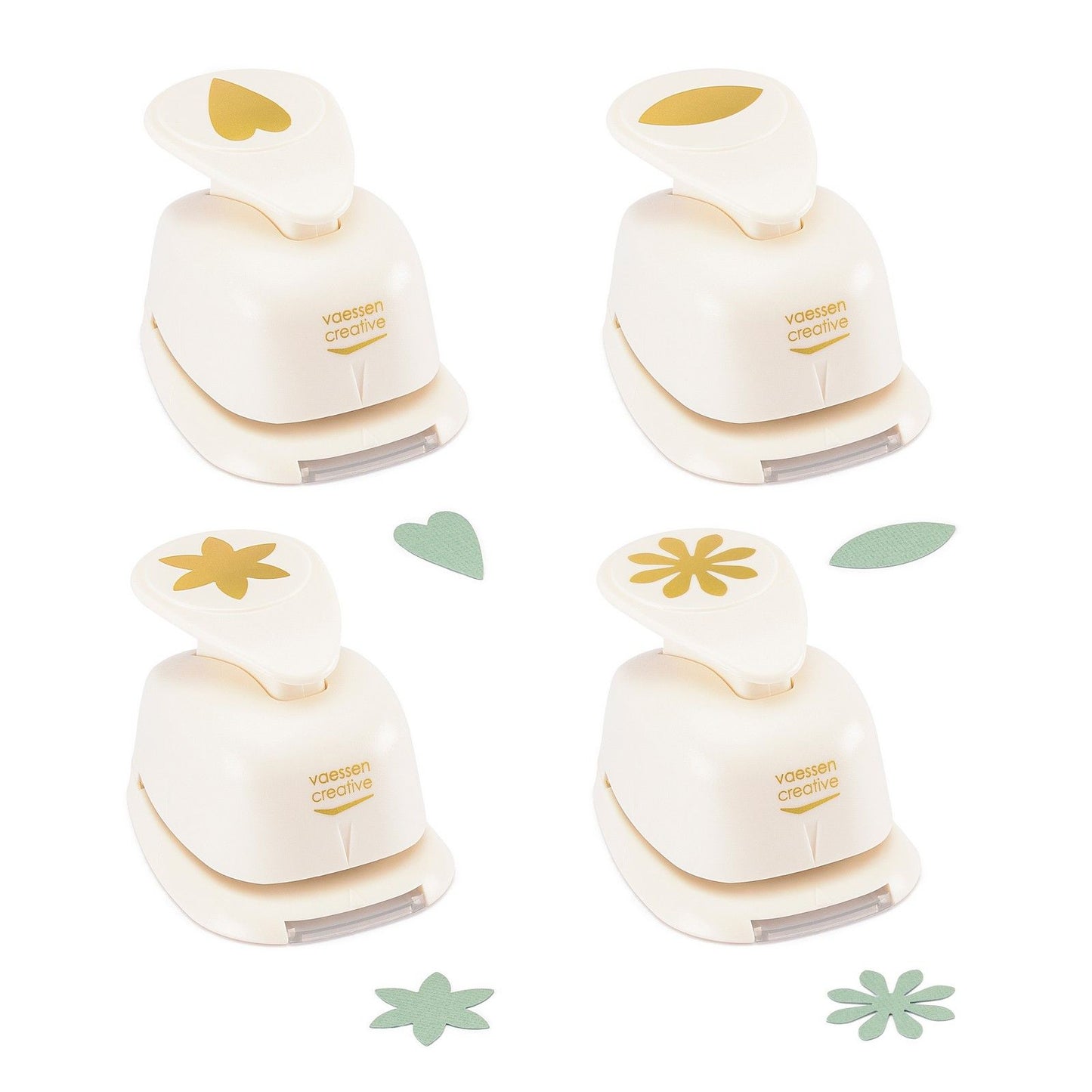 Vaessen creative • figuurpons set hart bloemblaadje bloemen 4st.