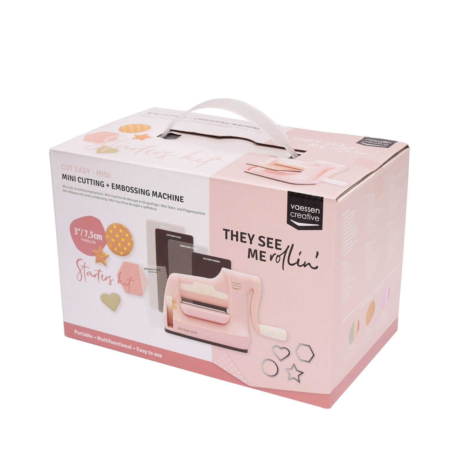 Vaessen creative • cut easy mini snij- en embossingmachine pink