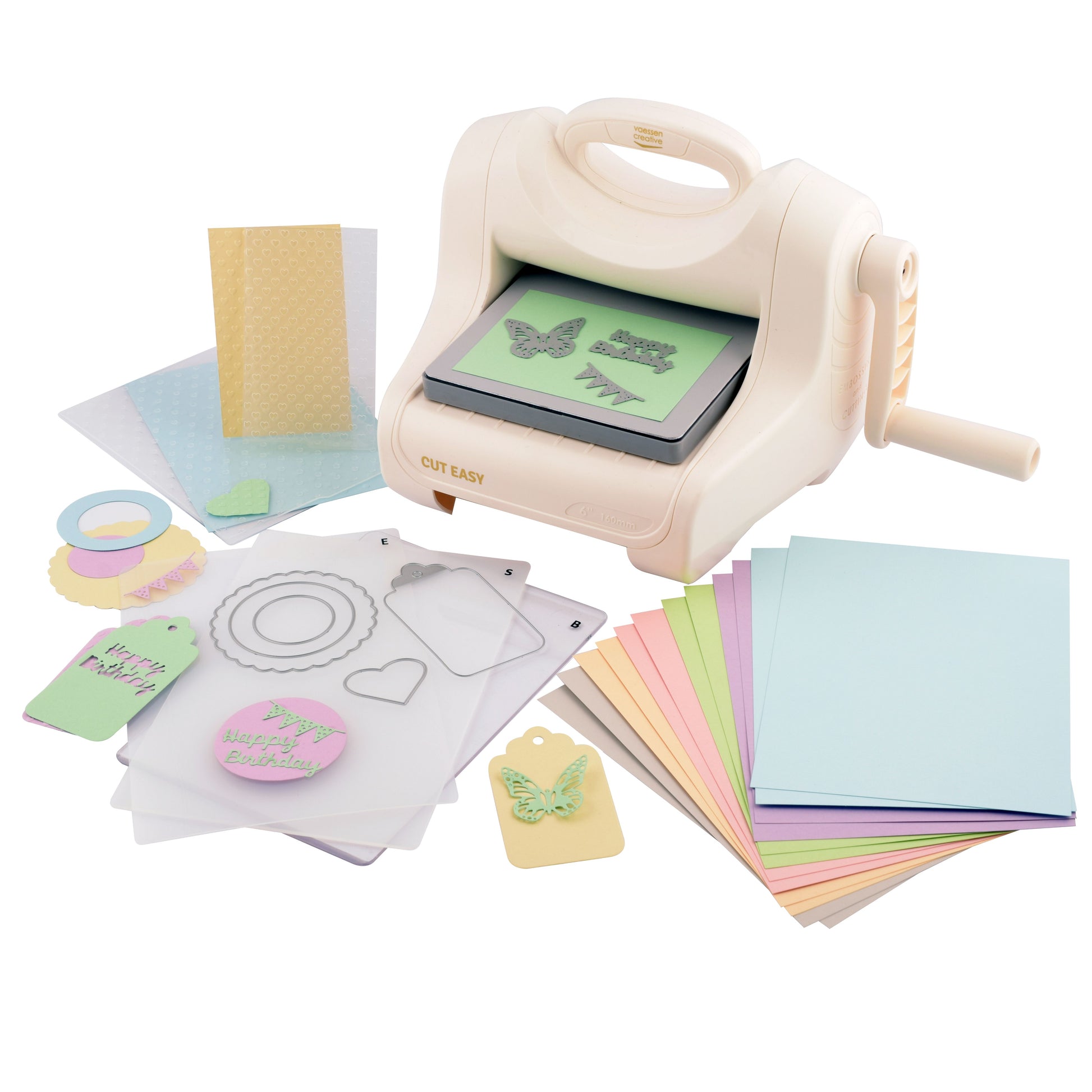 Vaessen creative • cut easy snij- en embossingmachine a5 starterkit