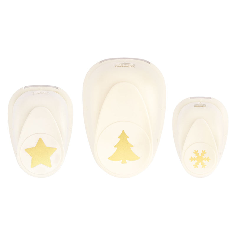 Vaessen creative • figuurpons set sneeuwvlok ster kerstboom 3st.