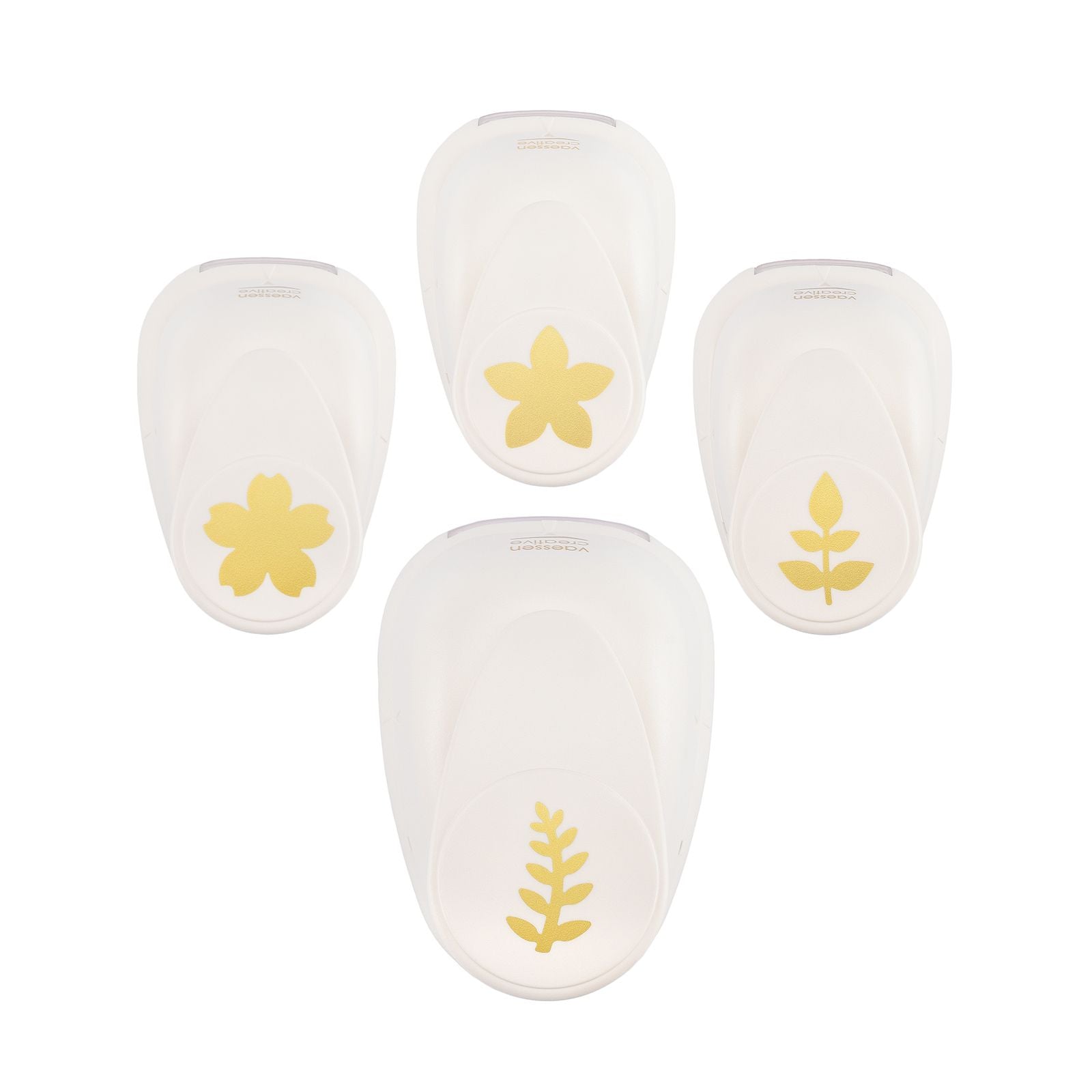 Vaessen creative • figuurpons set bloem en blad 4st.
