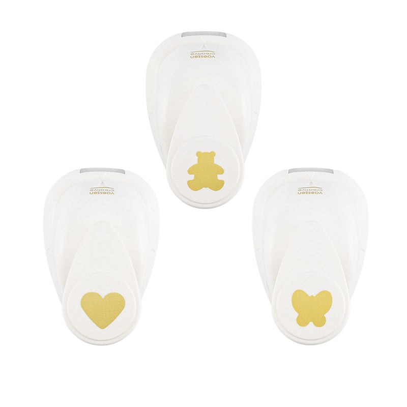 Vaessen creative • figuurpons set beer hart vlinder small 3st