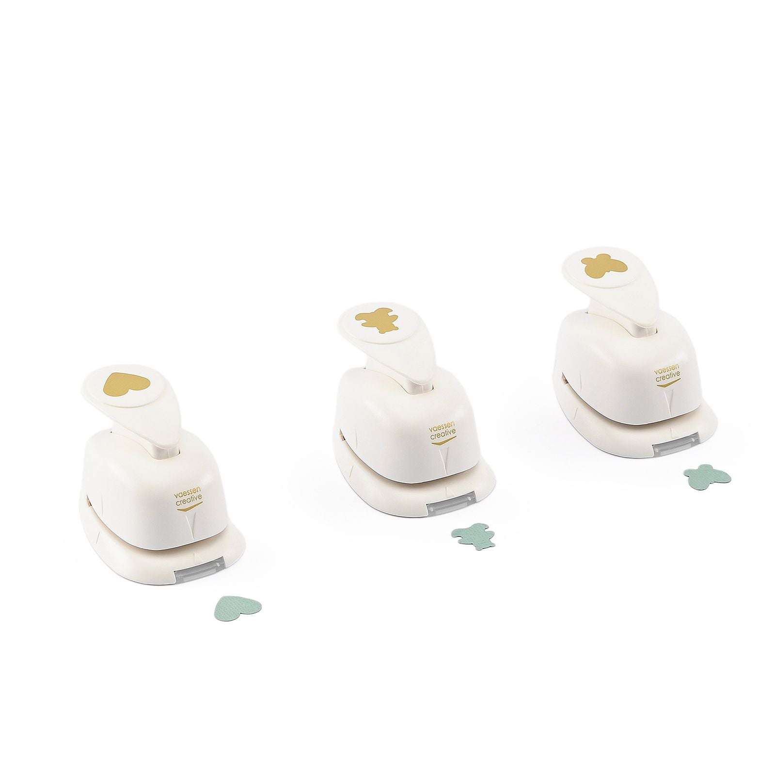 Vaessen creative • figuurpons set beer hart vlinder small 3st