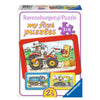 Ravensburger graafmachine, tractor en kiepauto, 3x6st.