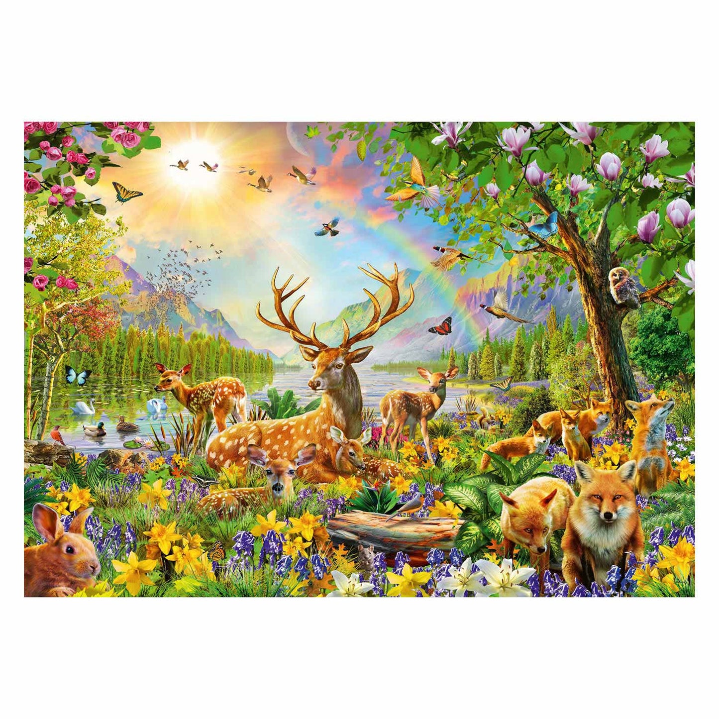 Ravensburger puzzel mooie hertenfamilie, 200st. xxl