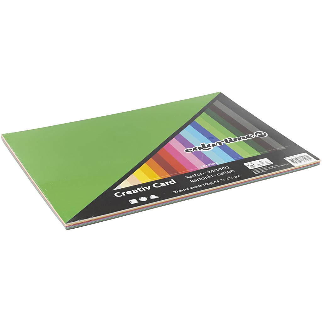 Creativ company https: www.cchobby.nl gekleurd-karton-a4-vel-210x297-mm-180-gr-diverse-kleuren-30-div-vellen-1-doos