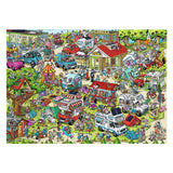 Ravensburger puzzel holiday resort 1 - camping cartoon legpuzzel 1000 stukjes. - afbeelding 2