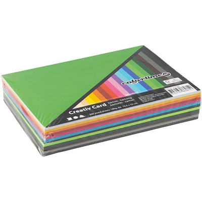Colortime karton - hobbykarton - 20 verschillende kleuren - diy - kaarten maken - knutselen - a6 - 10,5x14,8cm - 180 grams - 120 vellen