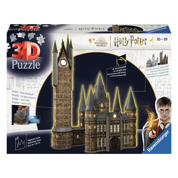 Ravensburger 3d puzzel harry potter hogwarts astronomie toren (night edition), 540st.