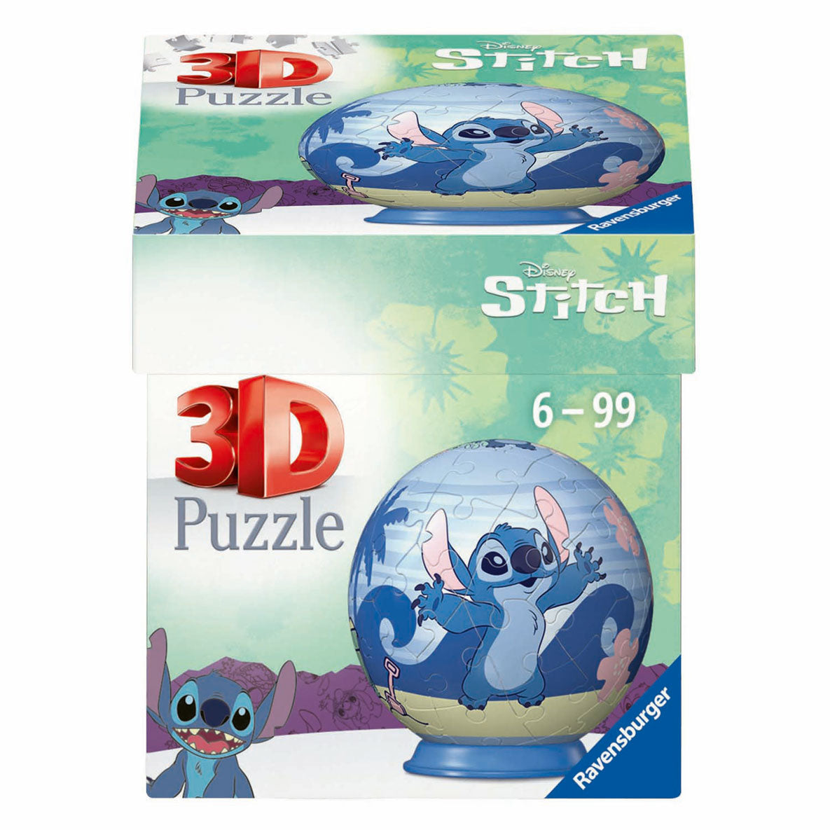 Ravensburger - puzzle-ball disney stitch - 3d puzzelbal - 55 stukjes