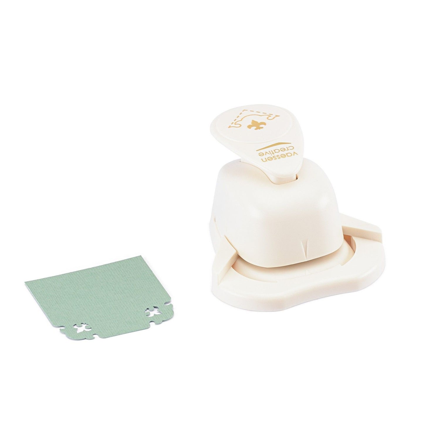 Vaessen creative • hoekpons lelie met sierrand 1,8x2,2cm
