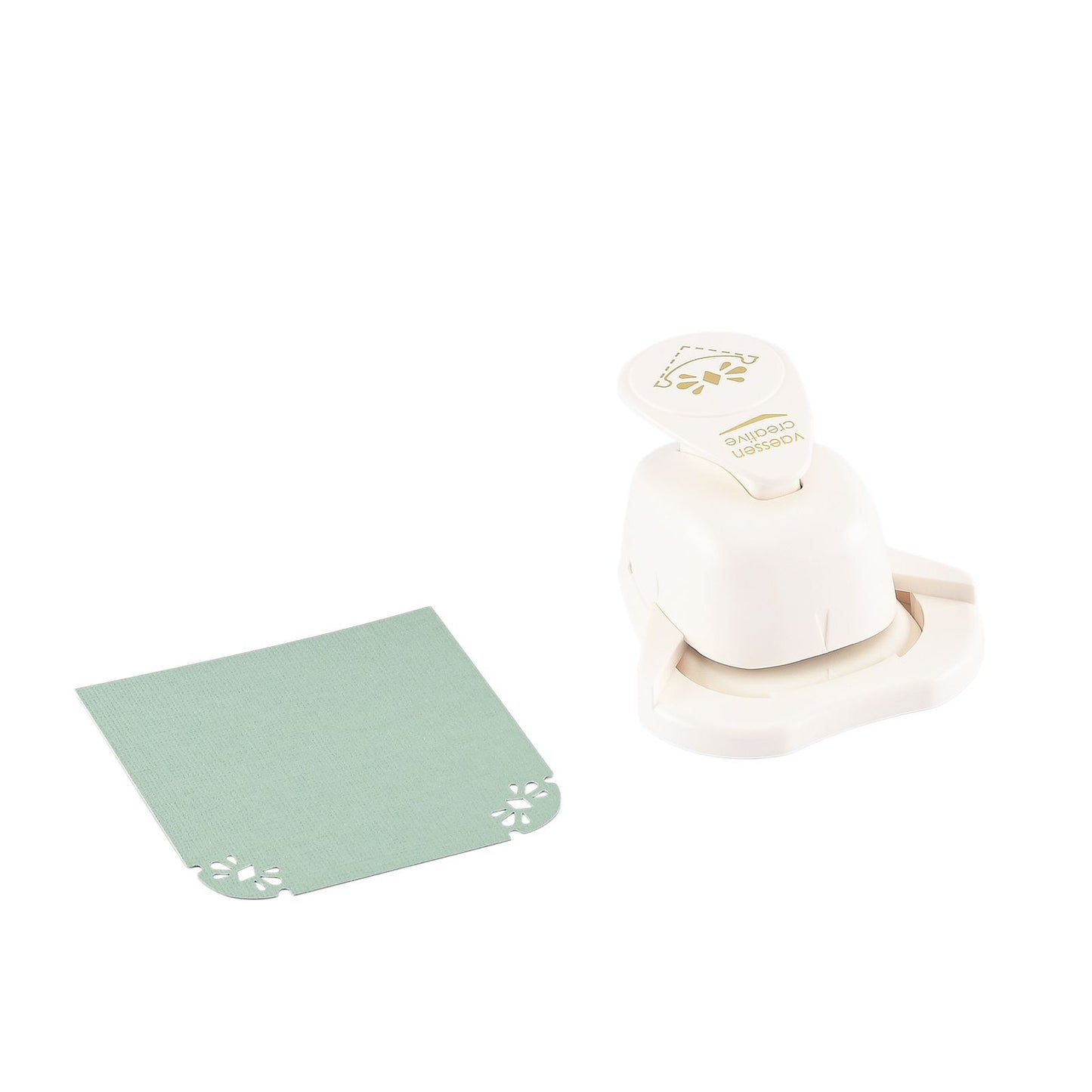 Vaessen creative • hoekpons ruit met sierrand 1,8x2,3cm