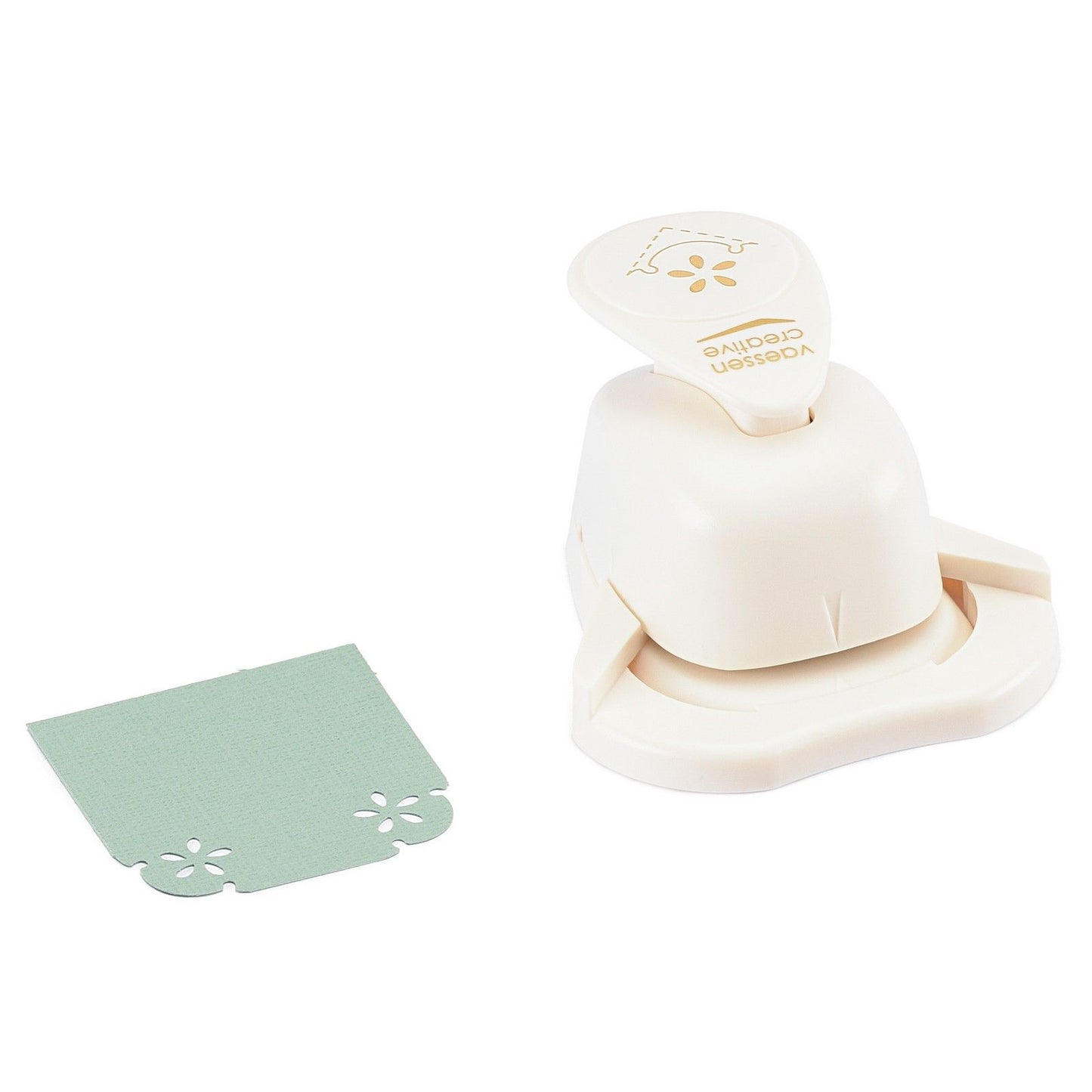 Vaessen creative • hoekpons madeliefje met sierrand 2x2cm