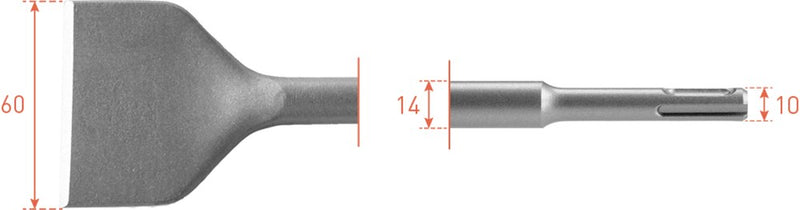 Rotec sds spadebeitel 60x250mm