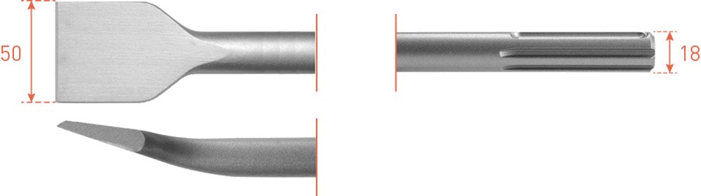 Rotec sds max tegelbeitel 50x300mm