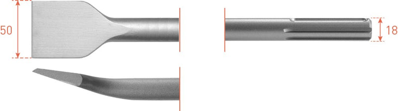 Rotec sds max tegelbeitel 50x300mm