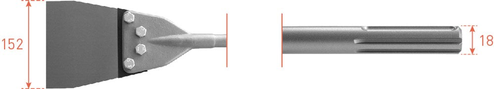 Rotec sds max spachtelbeitel 152x630mm