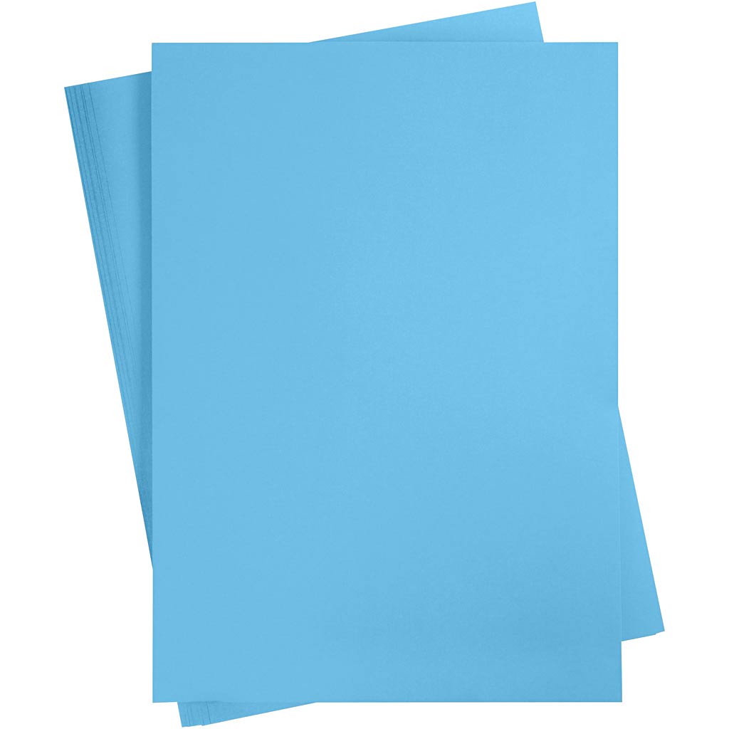 Gekleurd karton, a2, vel 420x594 mm, 180 gr, blauw, 10 vel 1 doos