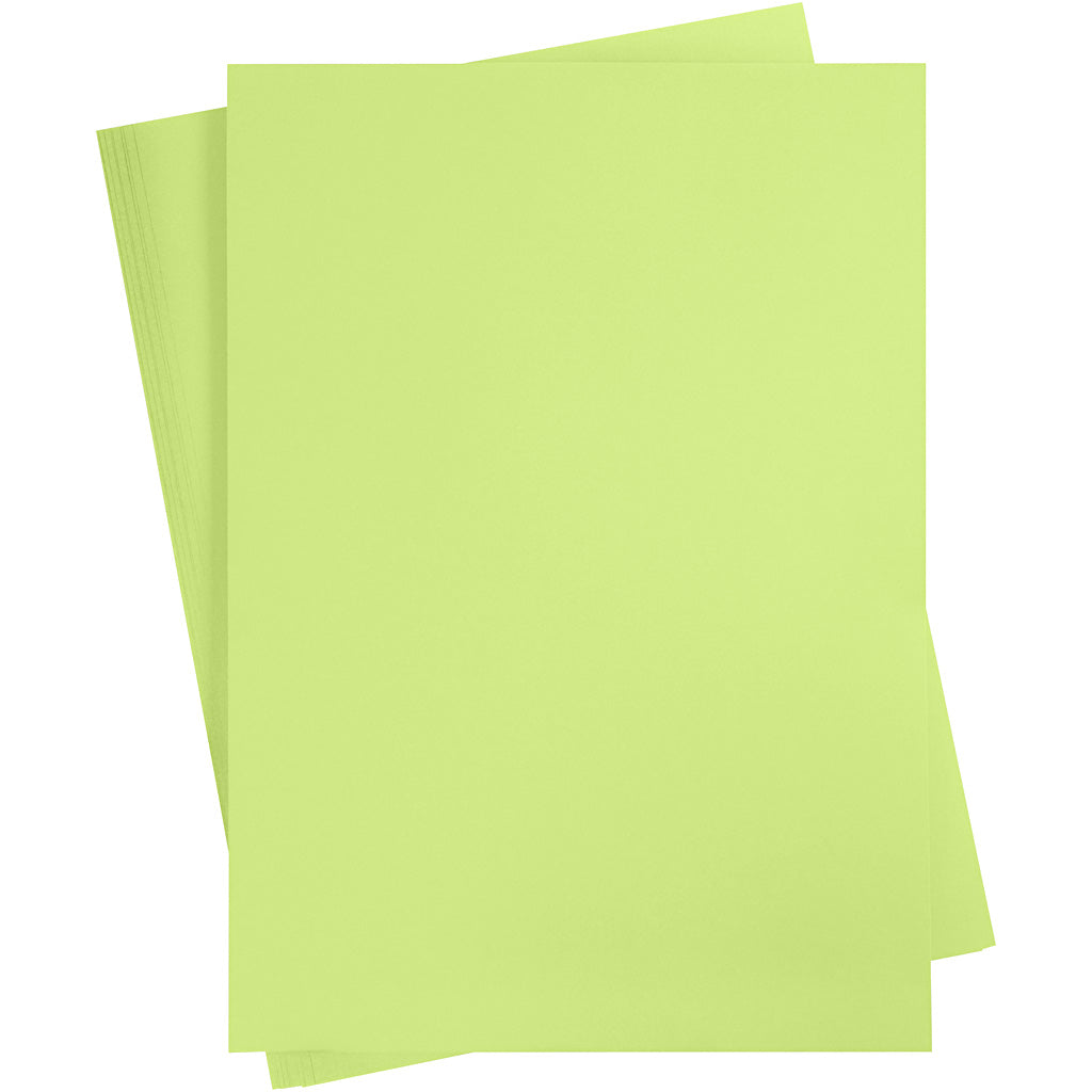 Gekleurd karton, a2, vel 420x594 mm, 180 gr, lichtgroen, 10 vel 1 doos