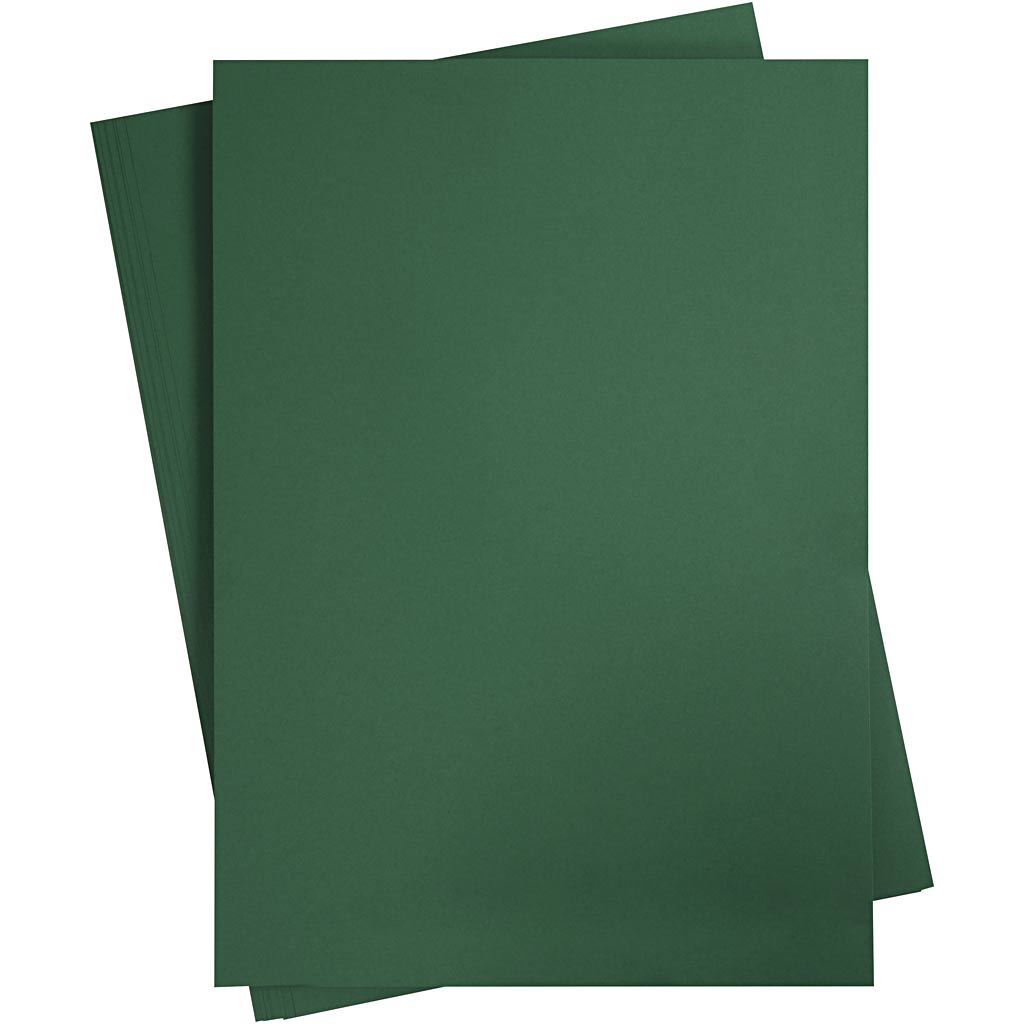 Gekleurd karton, a2, vel 420x594 mm, 180 gr, donkergroen, 10 vel 1 doos