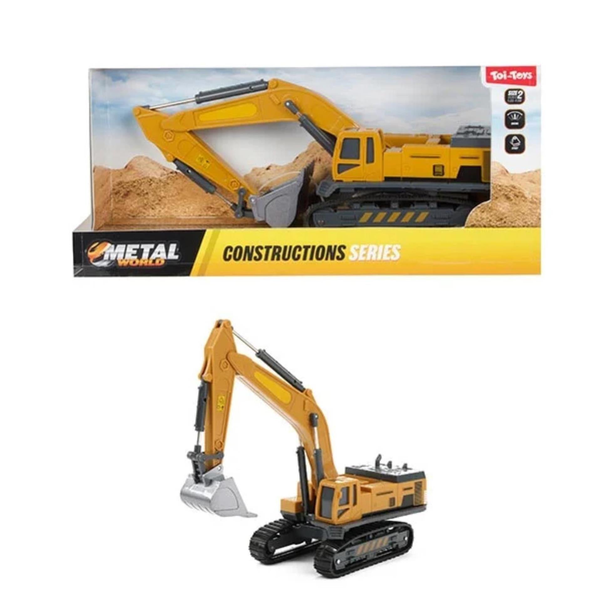 Toi-toys graafmachine metal junior 1:55 staal geel zwart