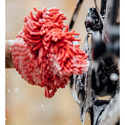 washandschoen microvezel rood