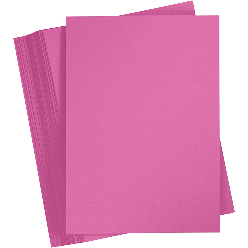 Gekleurd karton, a4, vel 210x297 mm, 180 gr, roze, 100 vel 1 doos