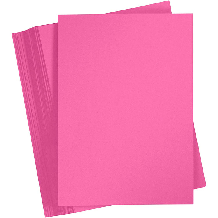 Gekleurd karton, a4, vel 210x297 mm, 180 gr, roze, 100 vel 1 doos