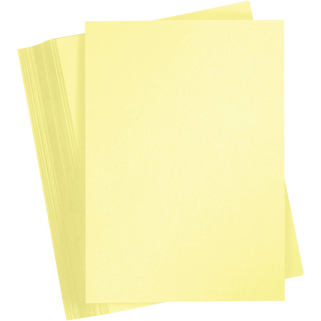 Gekleurd karton, a4, vel 210x297 mm, 180 gr, lichtgeel, 100 vel 1 doos