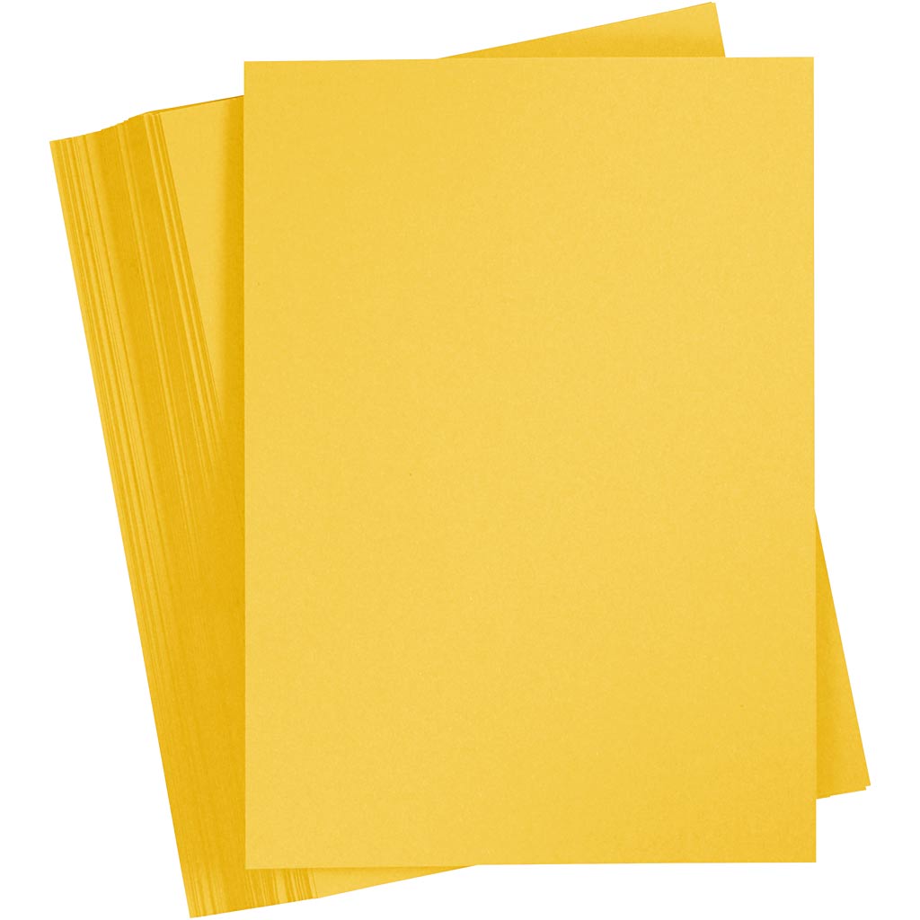 Gekleurd karton, a4, vel 210x297 mm, 180 gr, sun yellow, 100 vel 1 doos