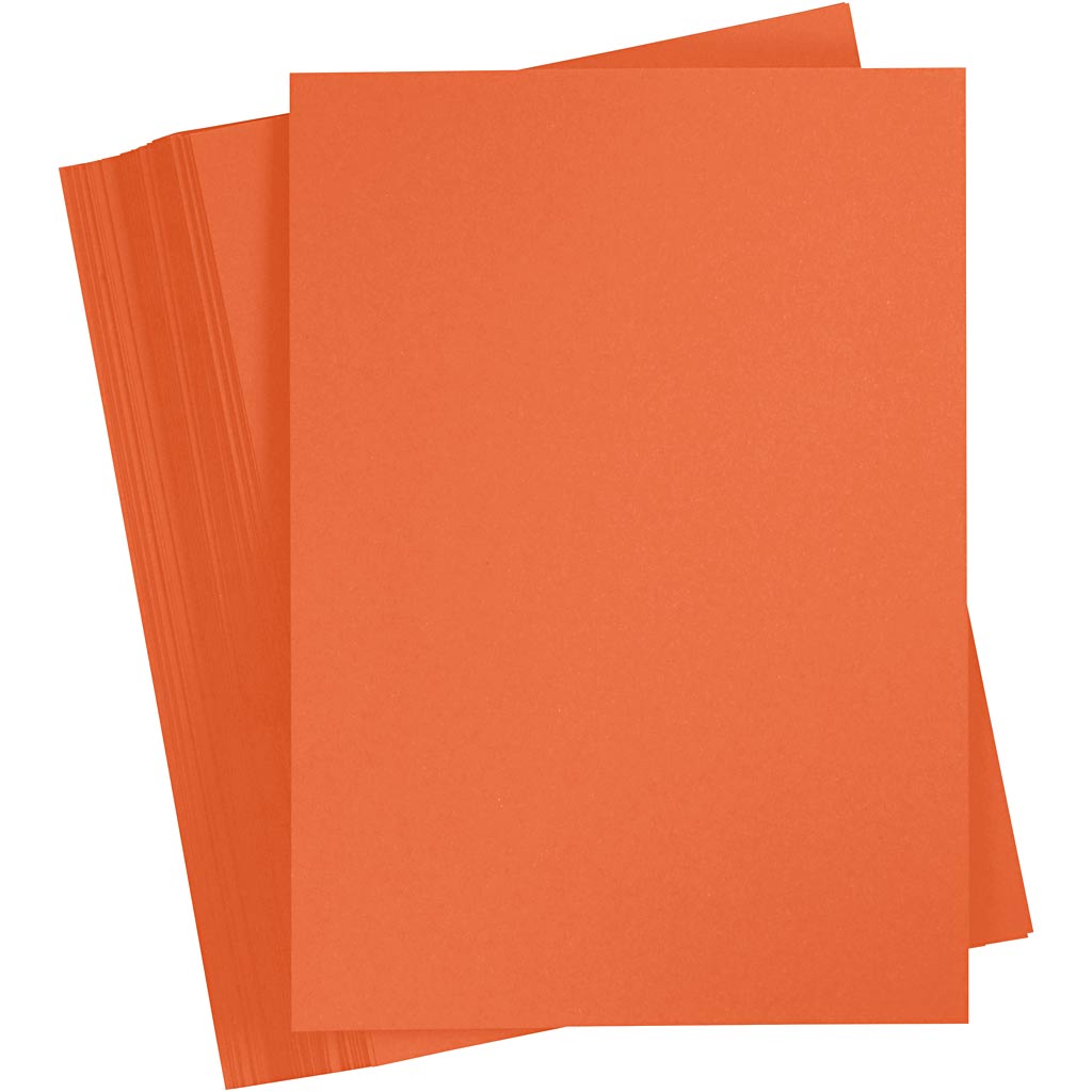 Gekleurd karton, a4, vel 210x297 mm, 180 gr, oranje, 100 vel 1 doos