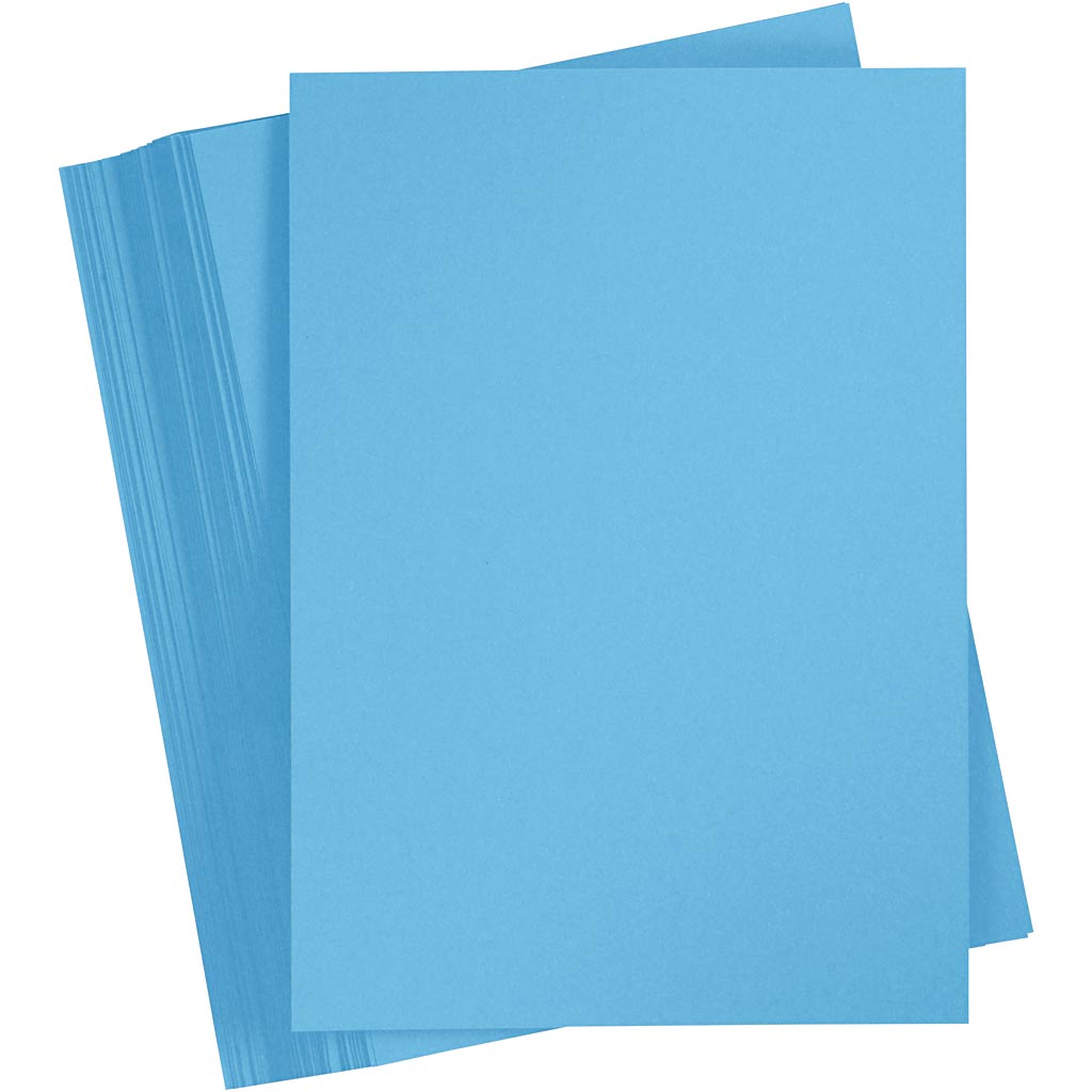 Gekleurd karton, a4, vel 210x297 mm, 180 gr, blauw, 100 vel 1 doos