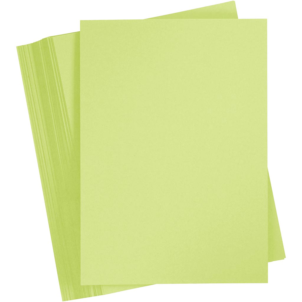 Gekleurd karton, a4, vel 210x297 mm, 180 gr, lichtgroen, 100 vel 1 doos