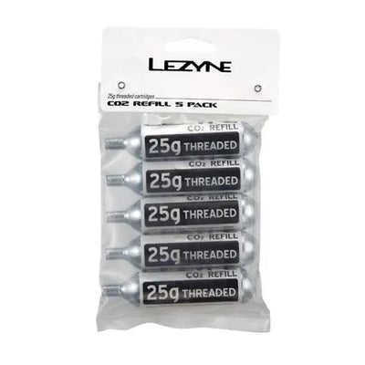 Lezyne co2 cartridge (5 stück) silver mit weißen aufklebern 25g