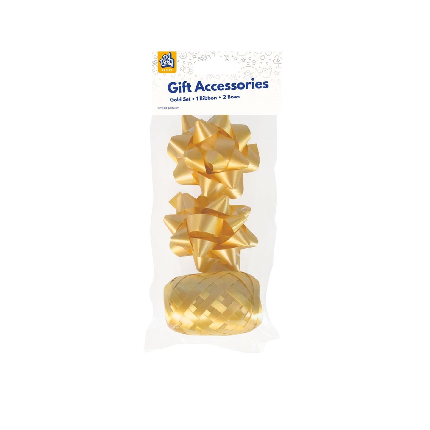 Paperdreams cadeauversieringset - goud 2 strikken met 20 meter krullint
