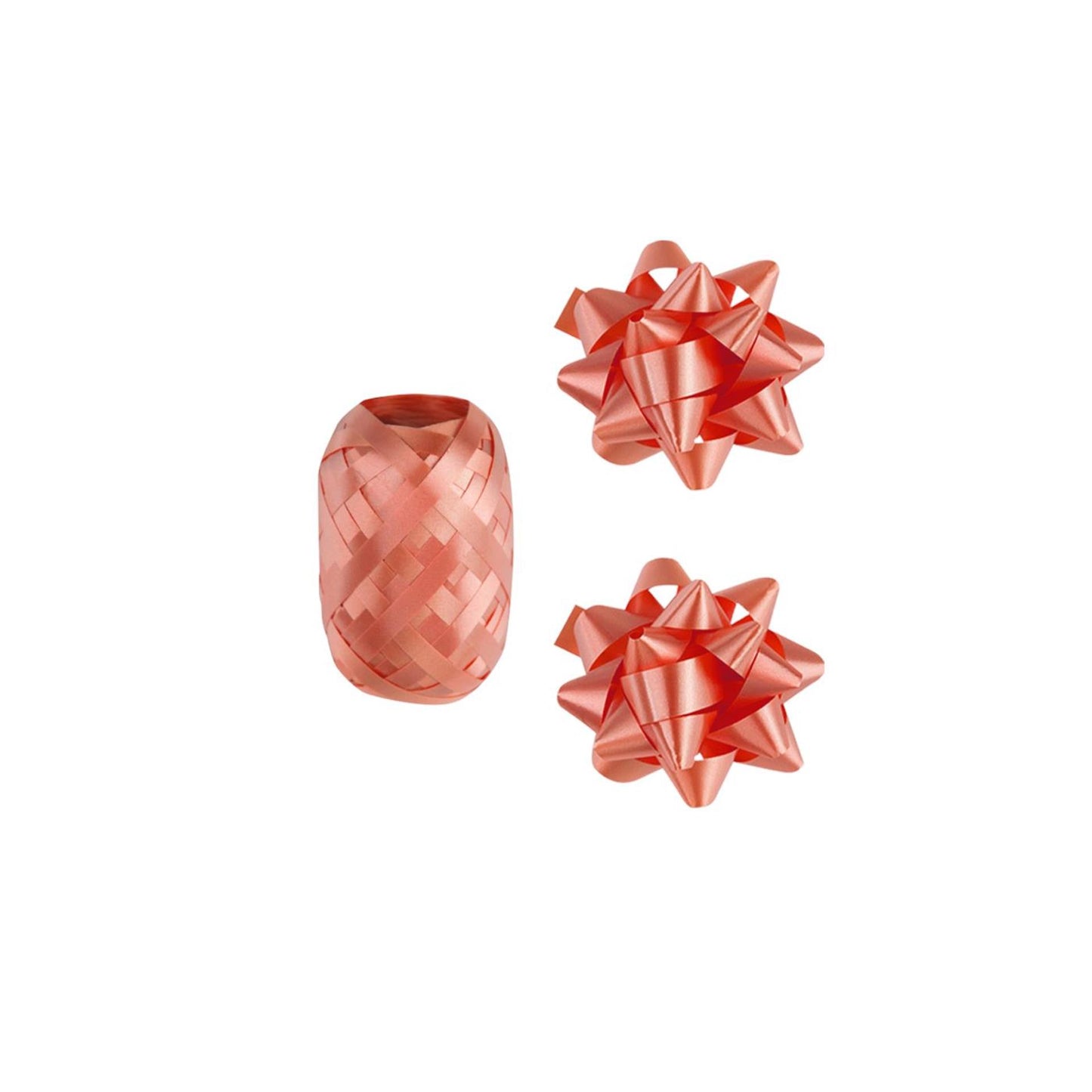 Paperdreams cadeauversieringset - rose goud 2 strikken met 20 meter krullint