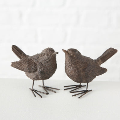 Boltze home beeldje vogel spatz h6cm kunsthars bruin