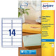 Avery huismerk j8563-25 inkjet etiket 99,1x38,1