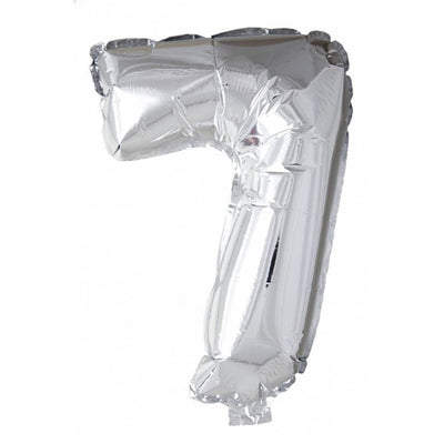 Boland folie ballon nummer '7' zilver 86cm