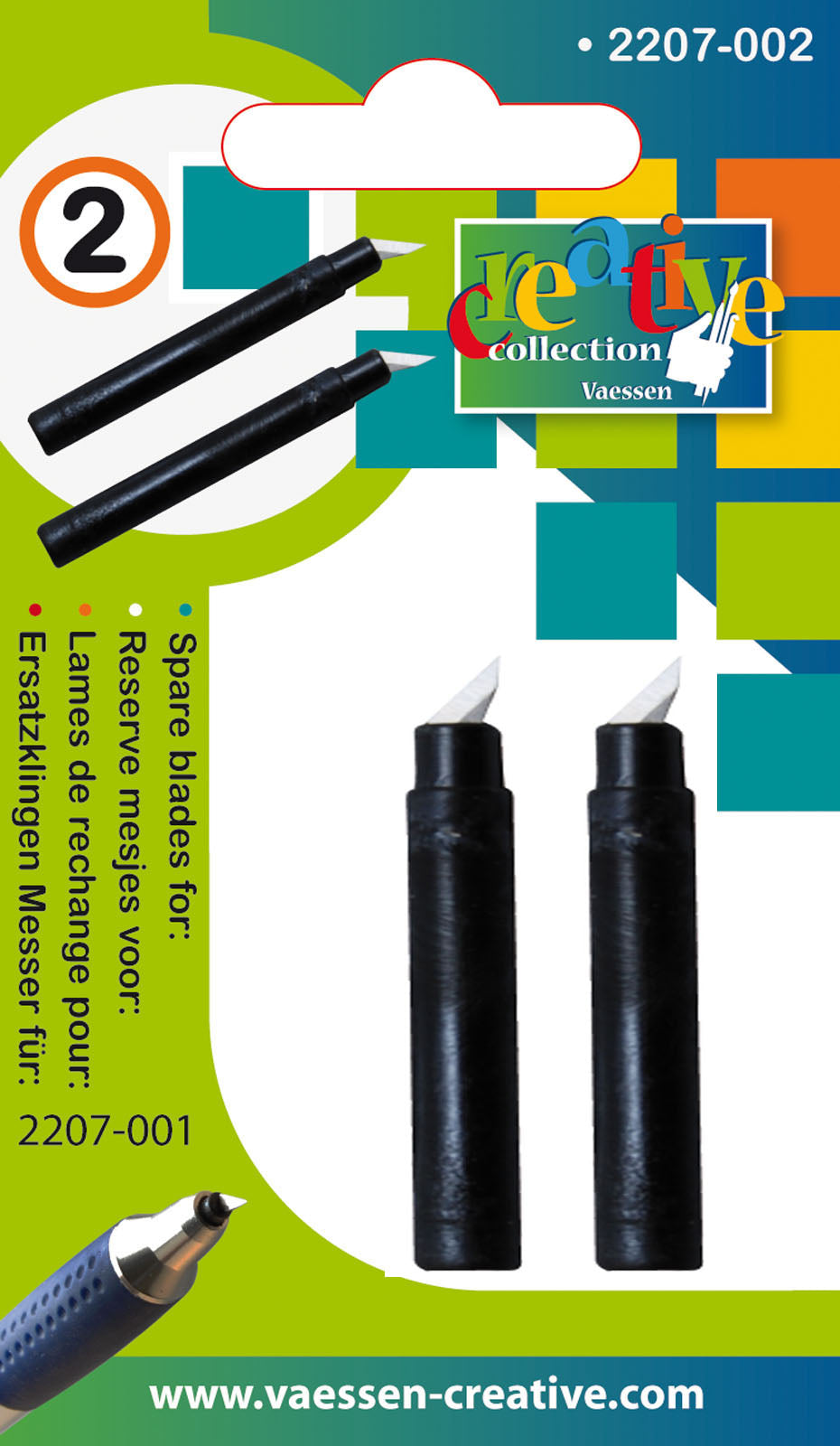 Vaessen creative • reserve hobbymesjes roterend mes 2stuks