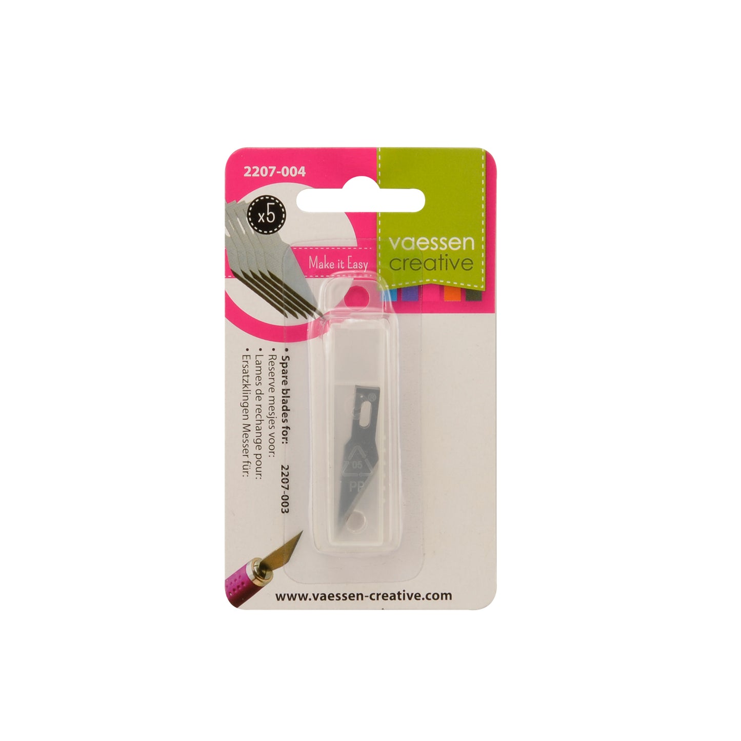 Vaessen creative • reservemesjes voor softgrip hobbymes 5stuks