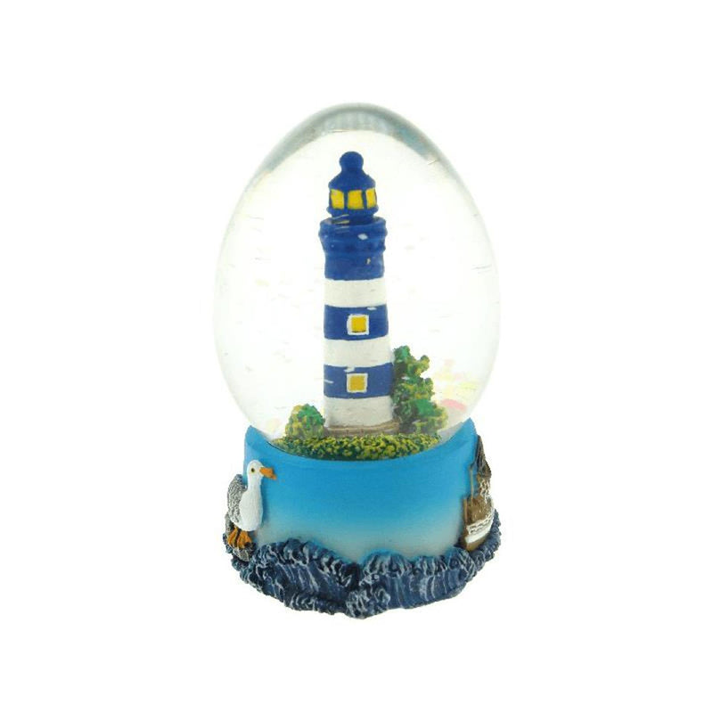 Gerkimex schudbal ovaal vuurtoren blauw 7cm