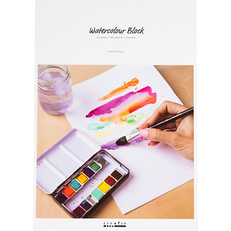 Creativ company aquarelblok a3 180 gr wit 20 vel