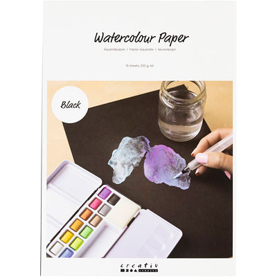 Creativ company https: www.cchobby.nl aquarelpapier-a4-vel-210x297-mm-230-gr-zwart-15-vel-1-doos